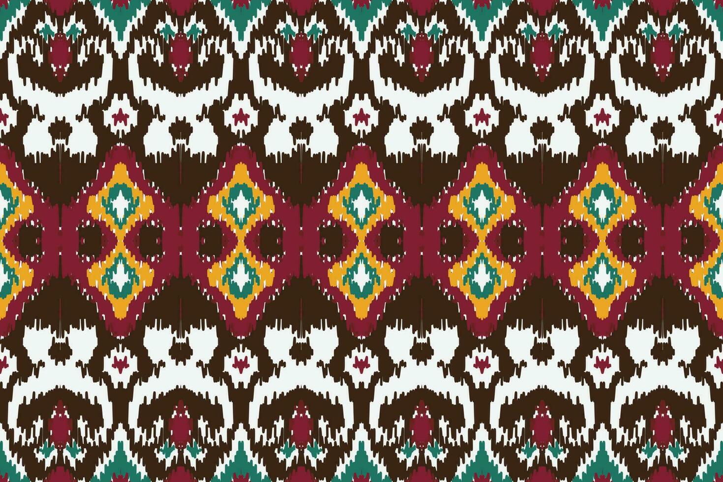 African Ikat Damask embroidery background. geometric ethnic oriental pattern traditional. Ikat Aztec style abstract vector illustration. design for print texture,fabric,saree,sari,carpet.