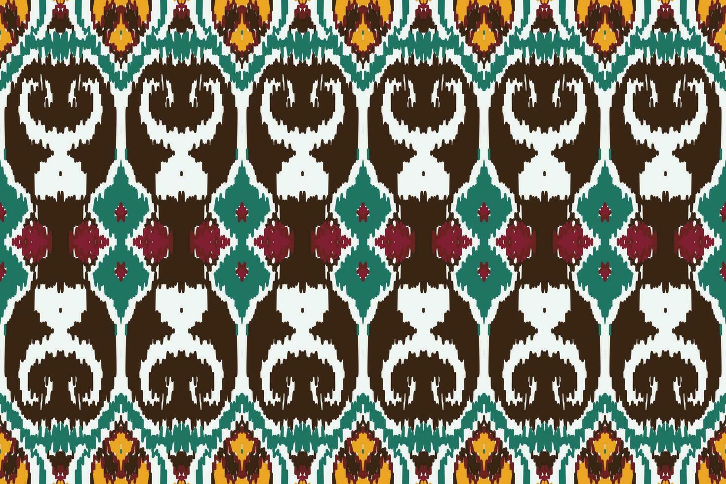 African Ikat fabric paisley embroidery background. geometric ethnic oriental pattern traditional. Ikat Aztec style abstract vector illustration. design for print texture,fabric,saree,sari,carpet.