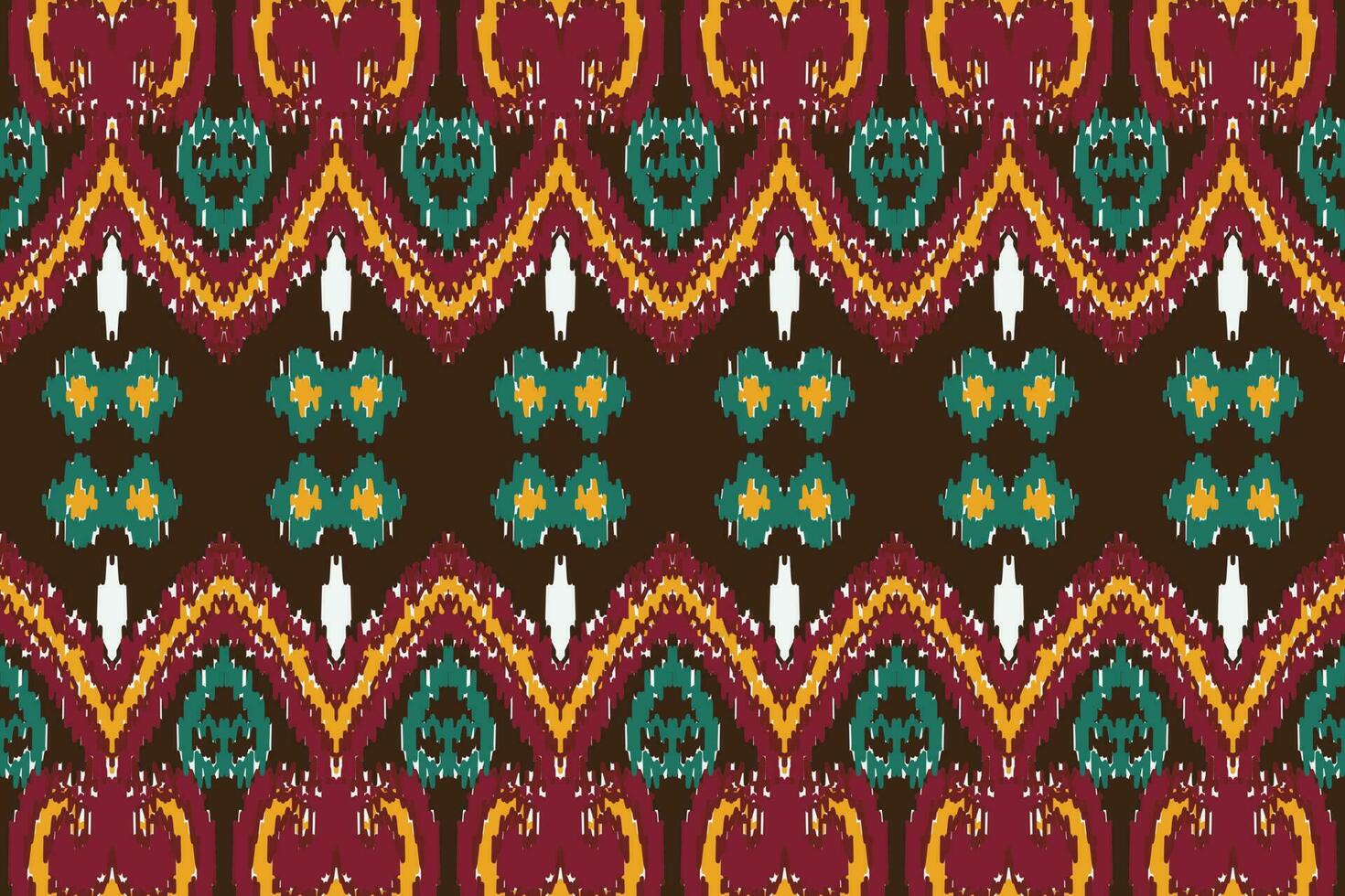 African Ikat seamless pattern embroidery background. geometric ethnic oriental pattern traditional. Ikat Aztec style abstract vector illustration. design for print texture,fabric,saree,sari,carpet.