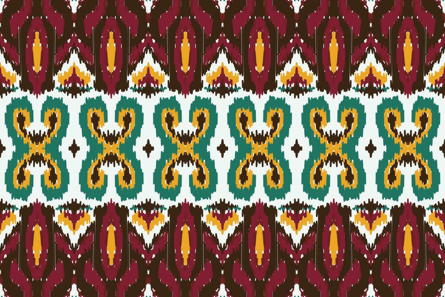 African Ikat paisley pattern embroidery background. geometric ethnic oriental pattern traditional. Ikat Aztec style abstract vector illustration. design for print texture,fabric,saree,sari,carpet.