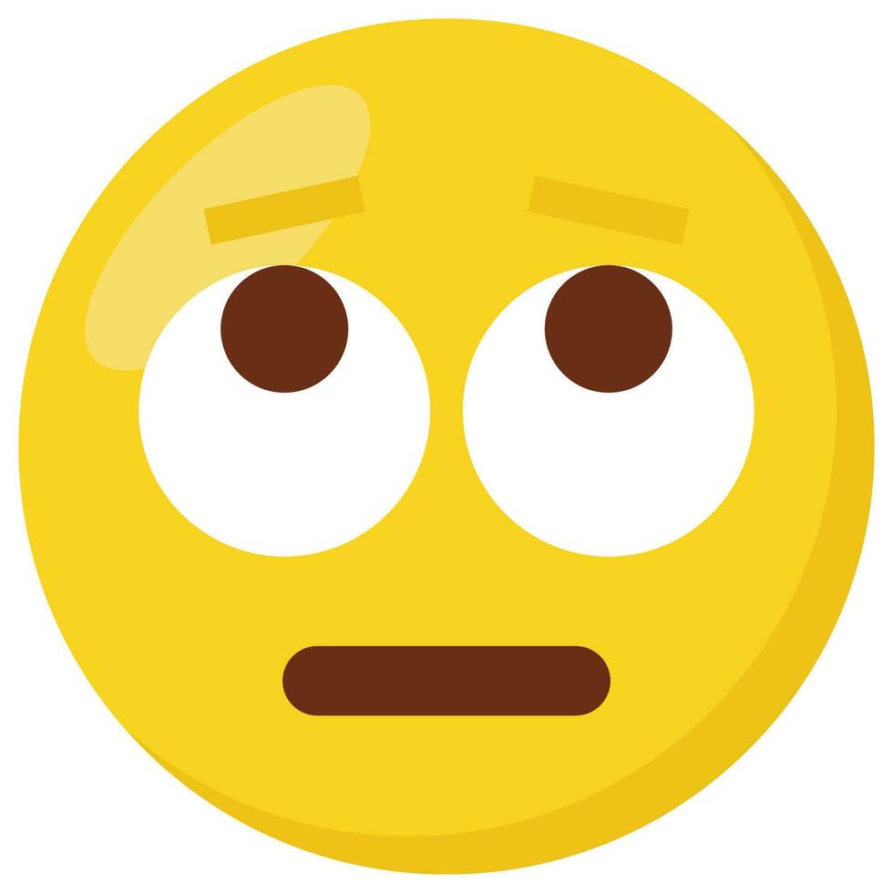Rolling eyes face expression character emoji flat icon. vector