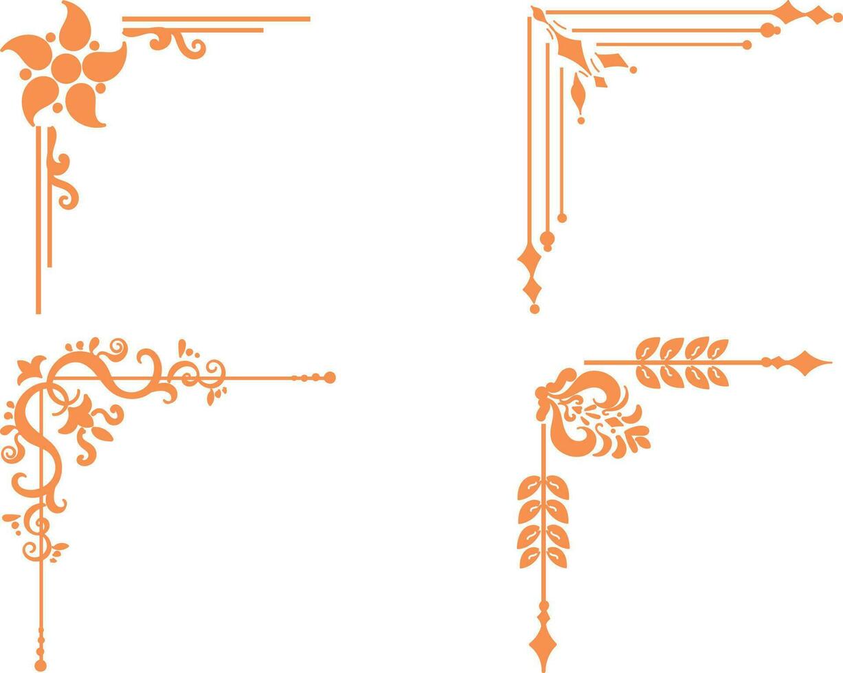 Set of ornamental elements for design. Floral elements. Vector illustration