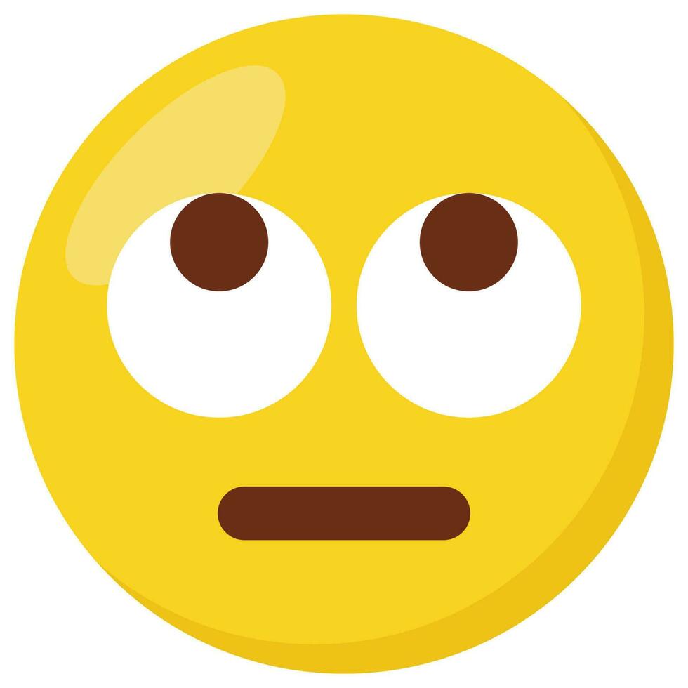 Rolling eyes face expression character emoji flat icon. vector