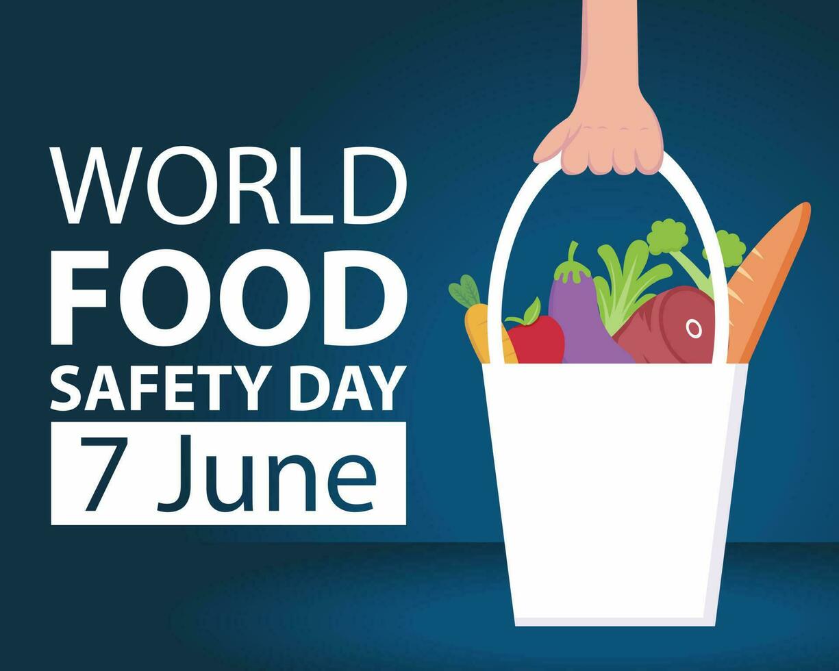 illustration vector graphic of hands carrying groceries vegetables and fruit, perfect for international day, world food safety day, celebrate, greeting card, etc.