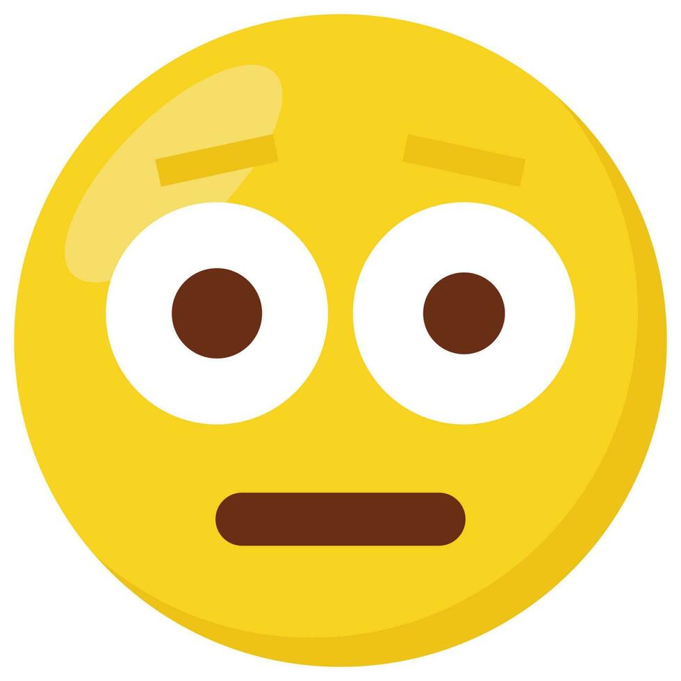 Flushed face expression character emoji flat icon. vector