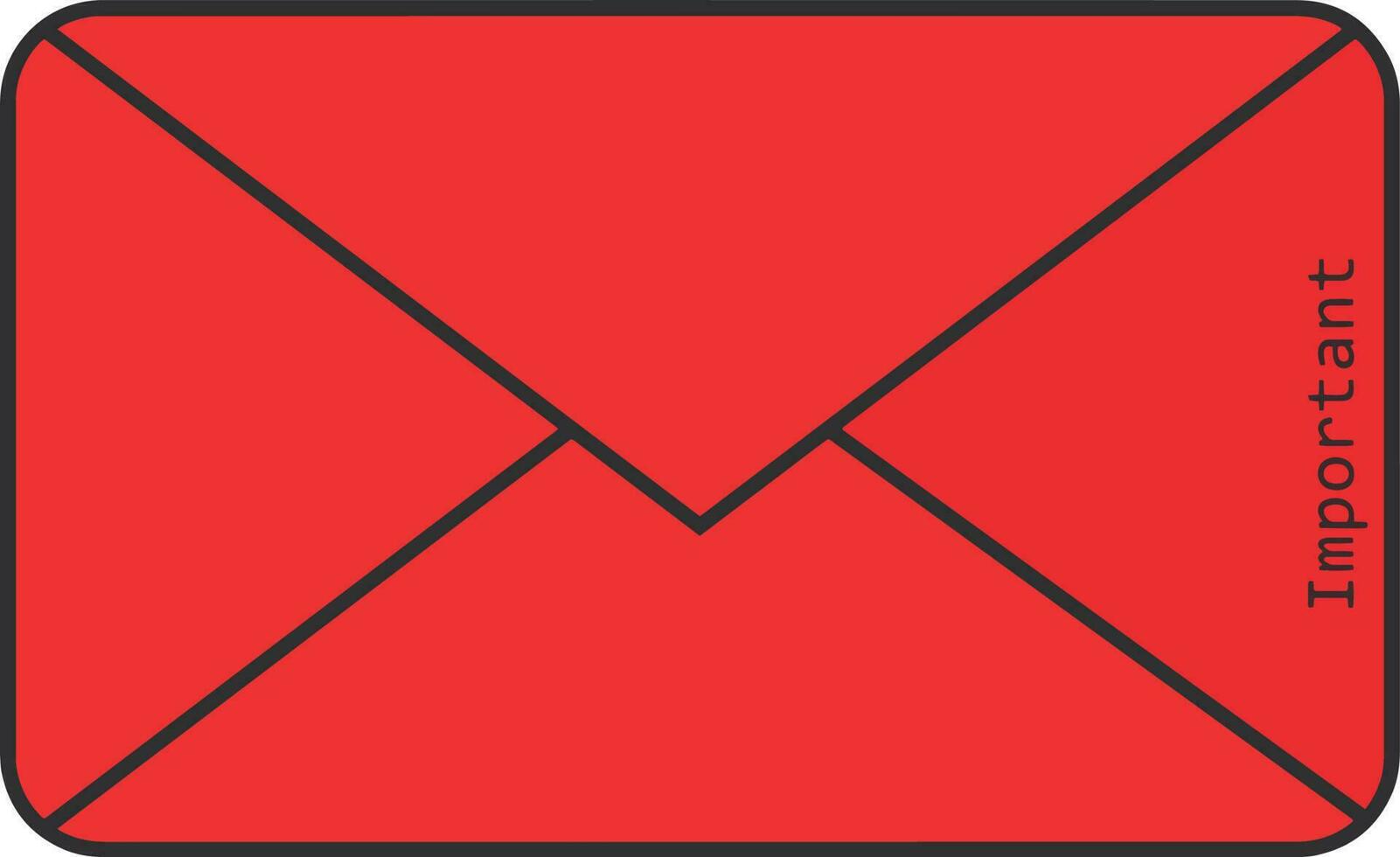 Red important letter illustration design vector