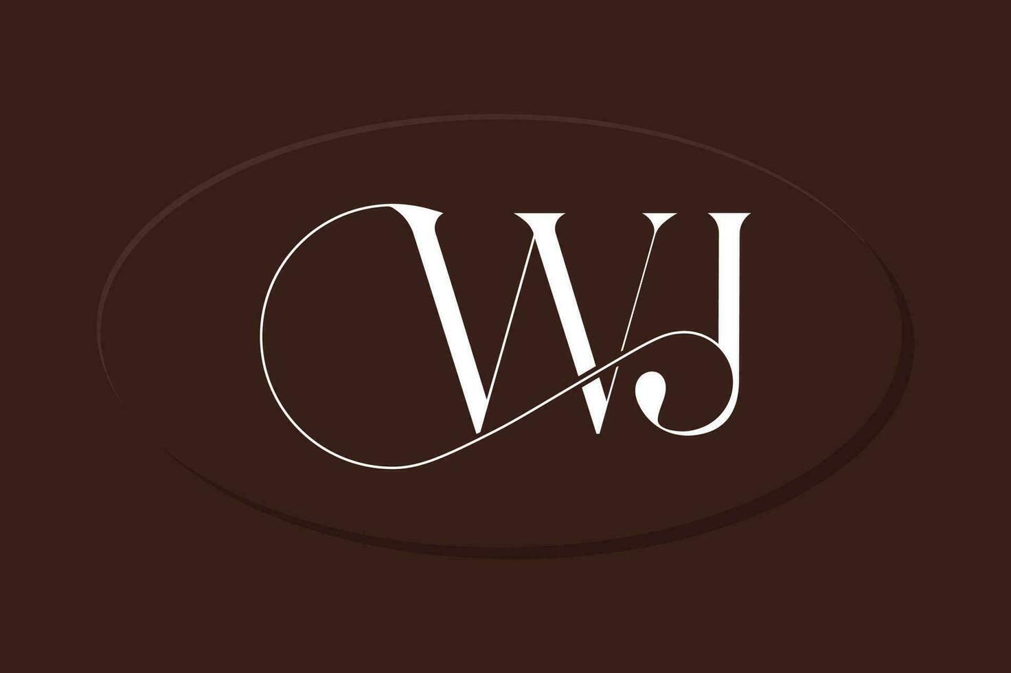 W and J ligature modern logo design template vector