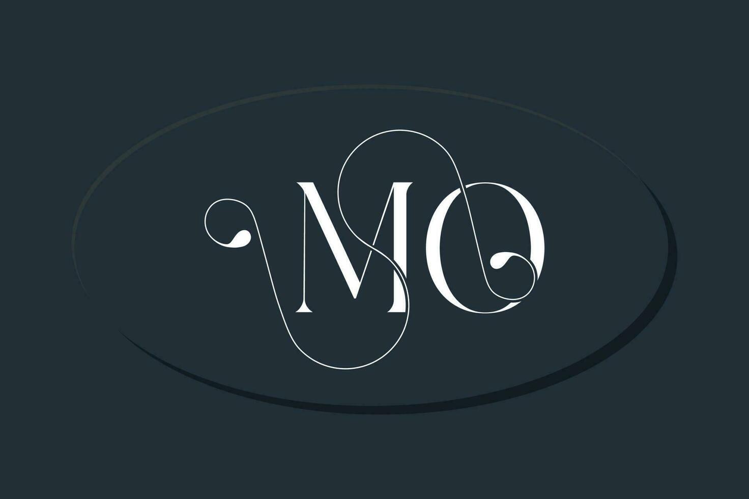 MO ligature style typography letter mark logo design template vector