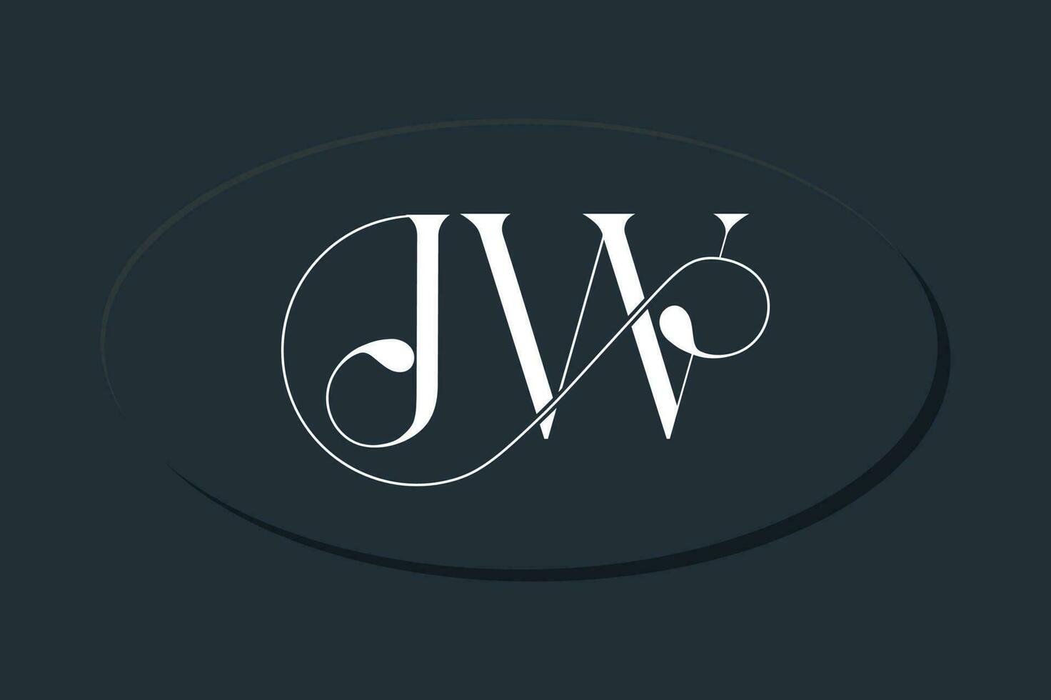 jw tipografía ligadura estilo logo diseño modelo vector