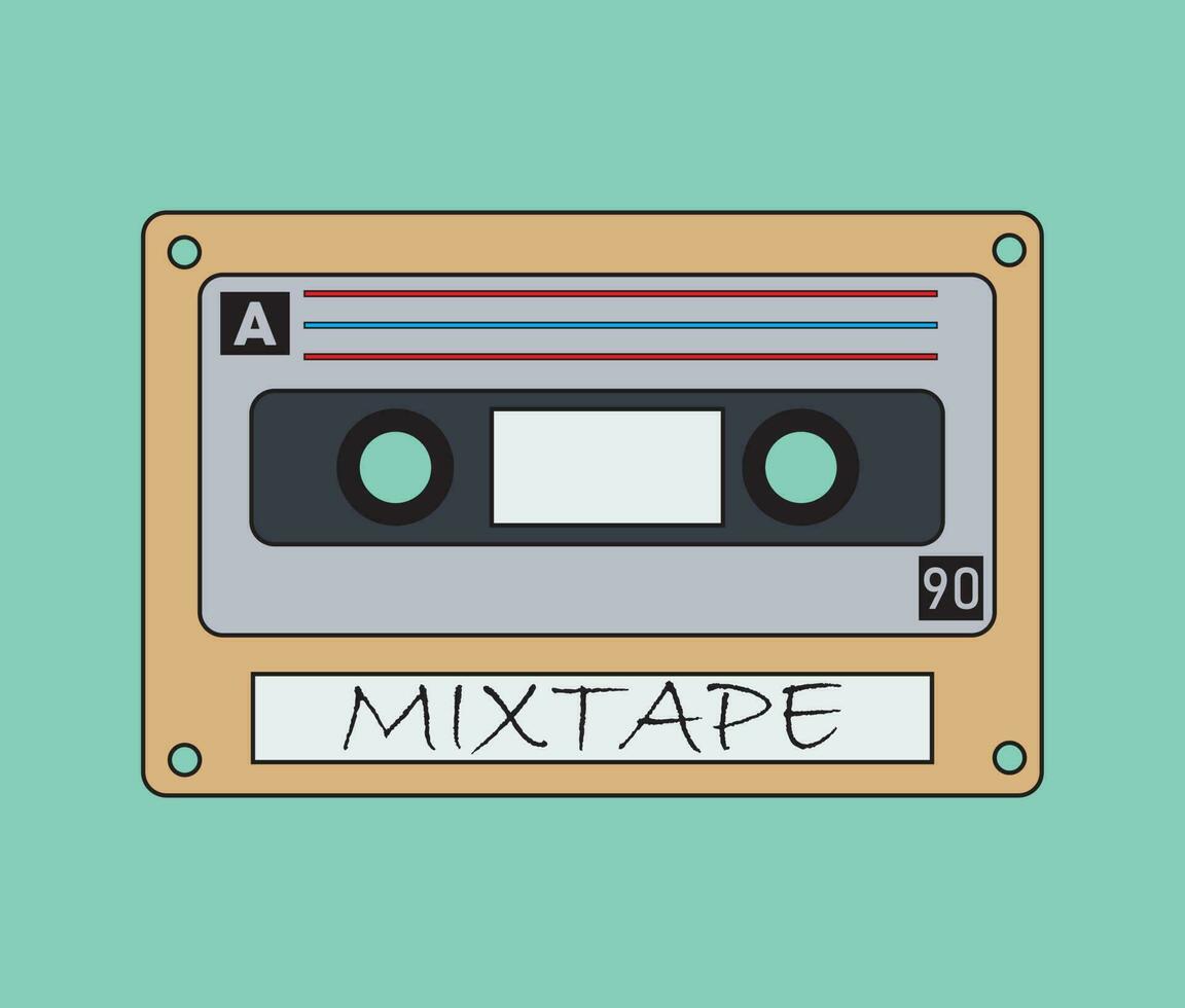 Music tape mixtape vector illustration.