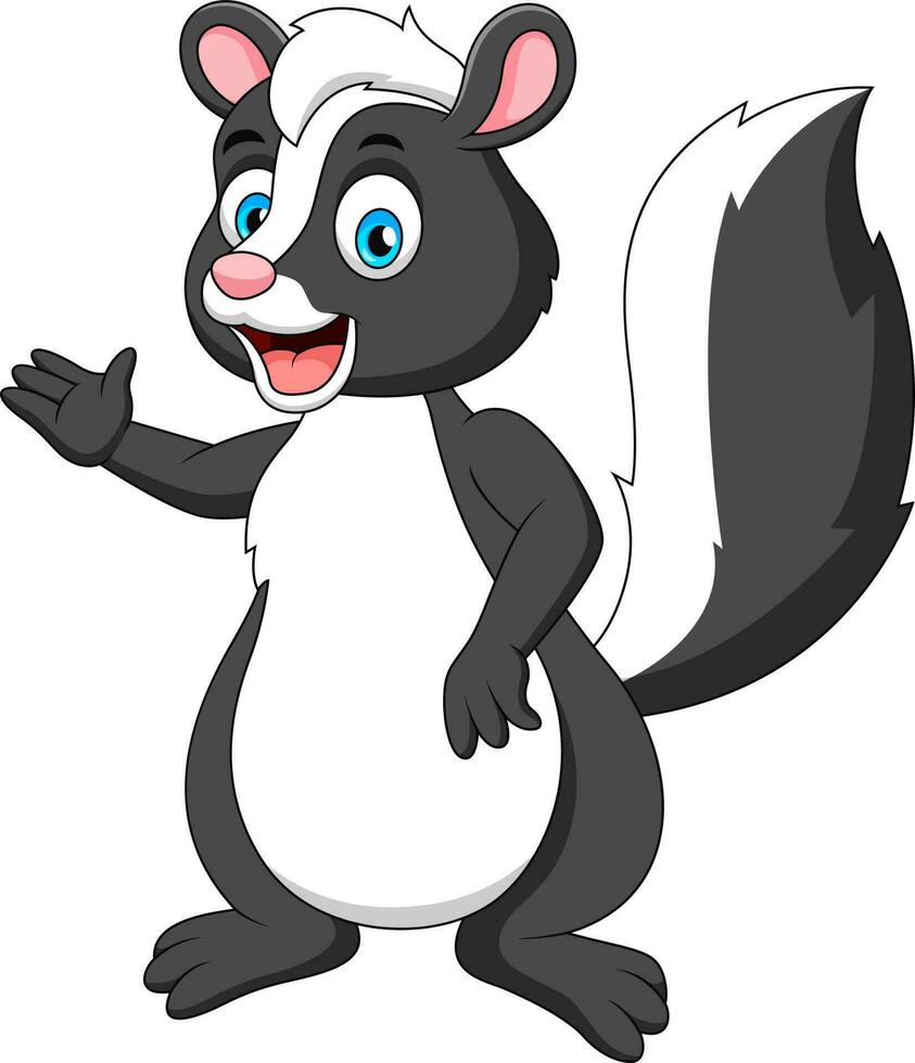 Cartoon illustration of a cute skunk smiling vector