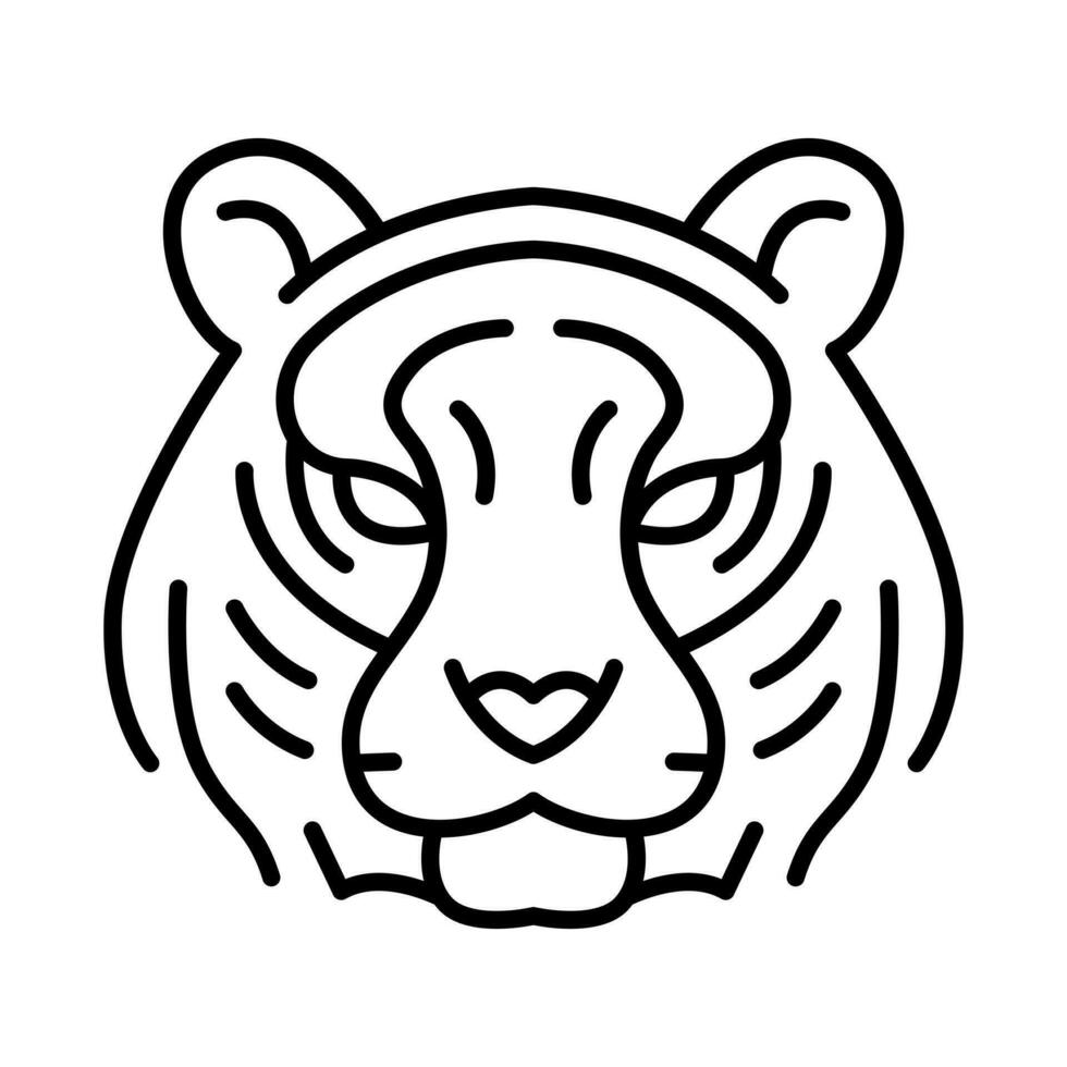 Tigre cara icono, vector