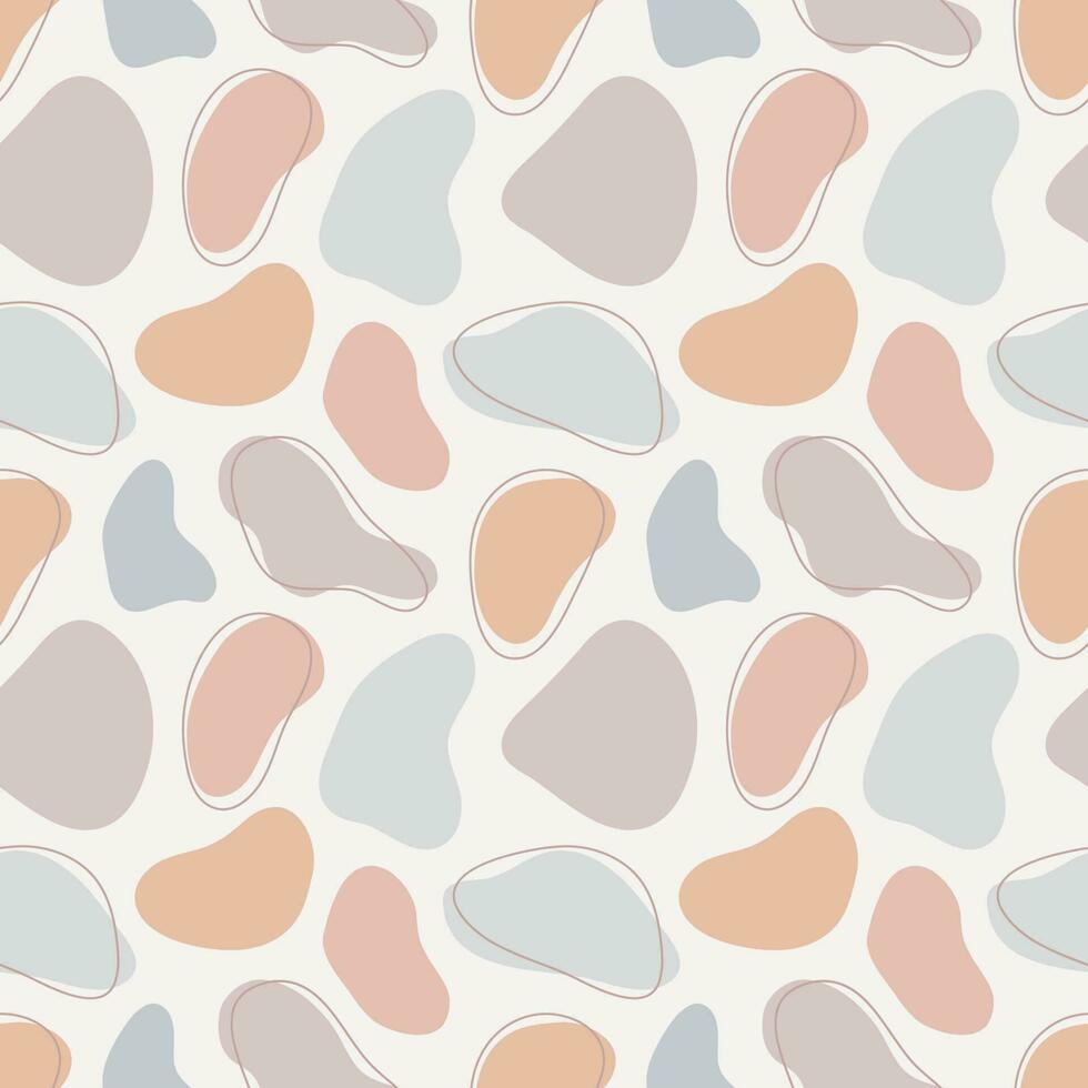 Abstract organic shapes and lines vector seamless pattern.