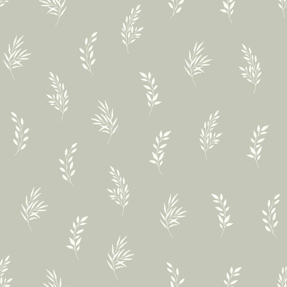 Vector hand drawn seamless pattern with leaves.