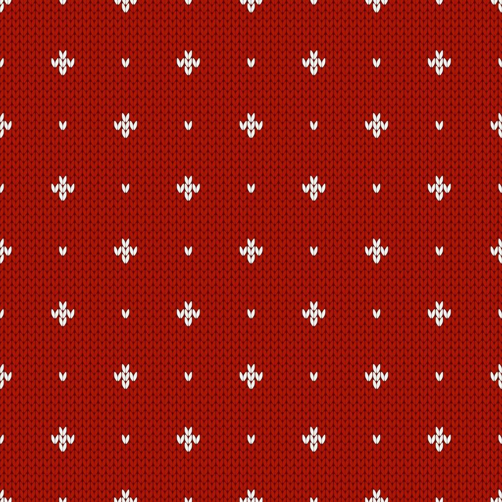 Winter knitted pattern with rhombs and dots. Holiday vector background.