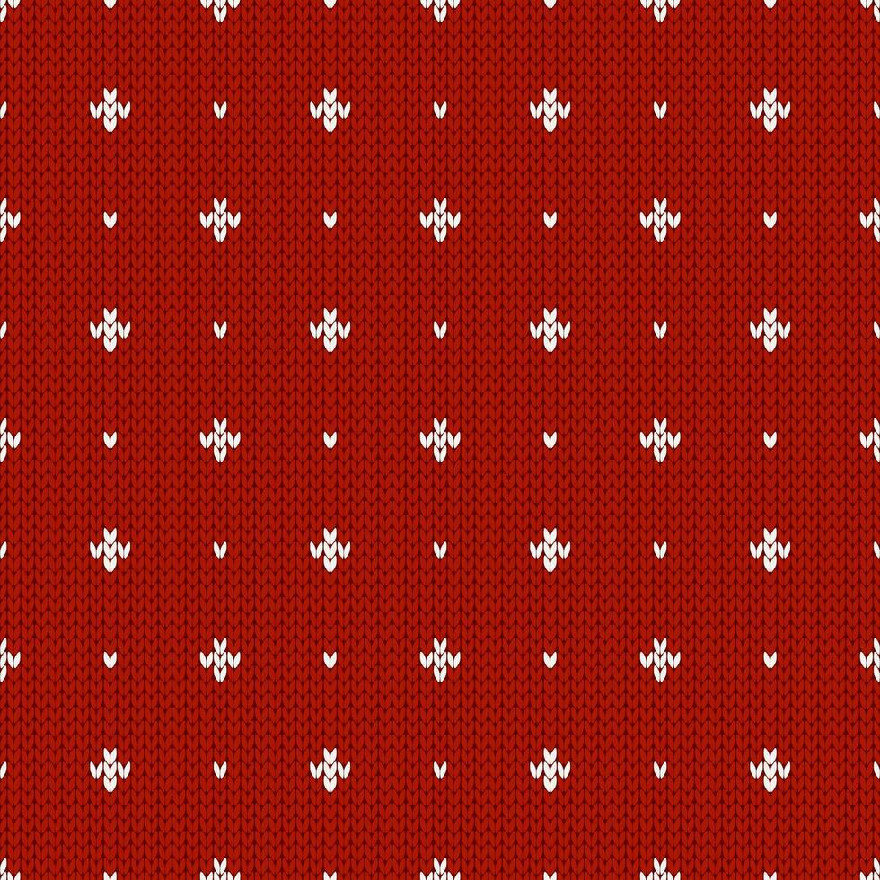 Winter knitted pattern with rhombs and dots. Holiday vector background.