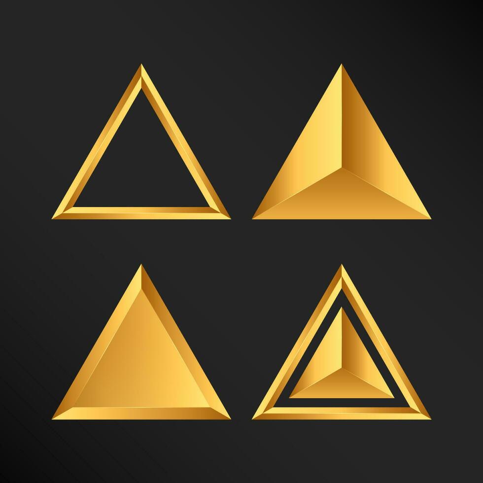 set of golden triangle shape collection vector