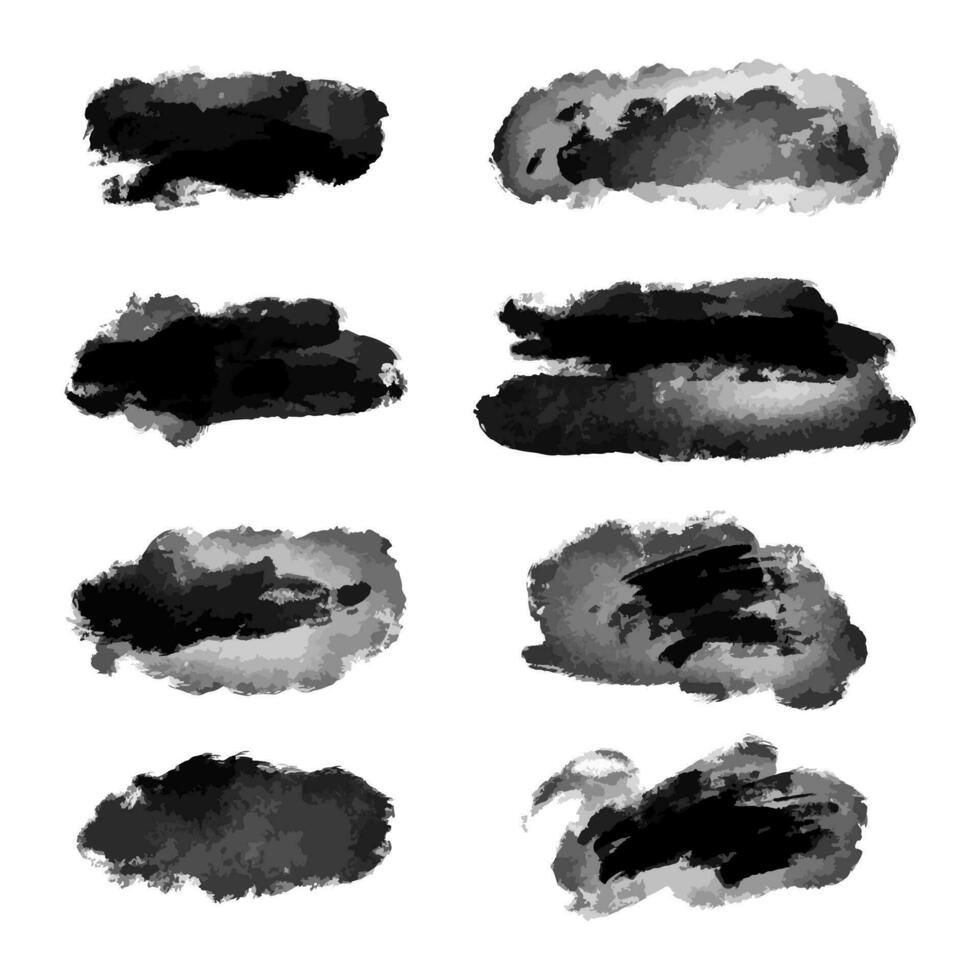 Black Distress Brushes. Grunge Texture. Splash Banner. vector illustration.