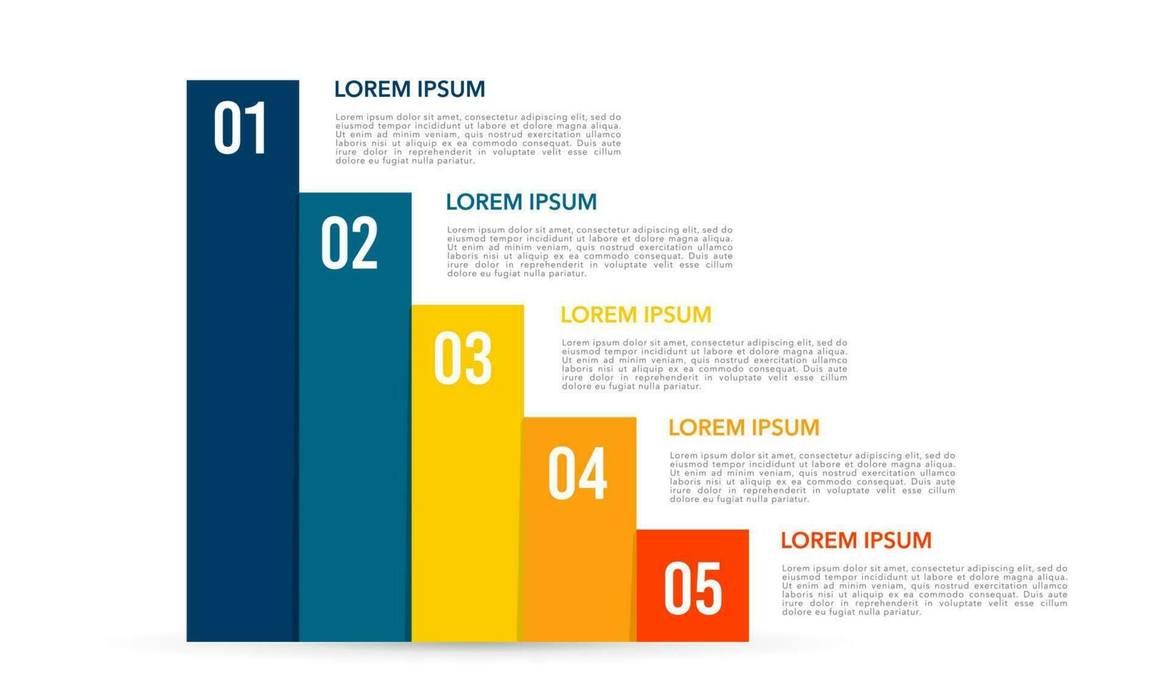 Infographic bar chart 5 steps to success. Vector illustration.