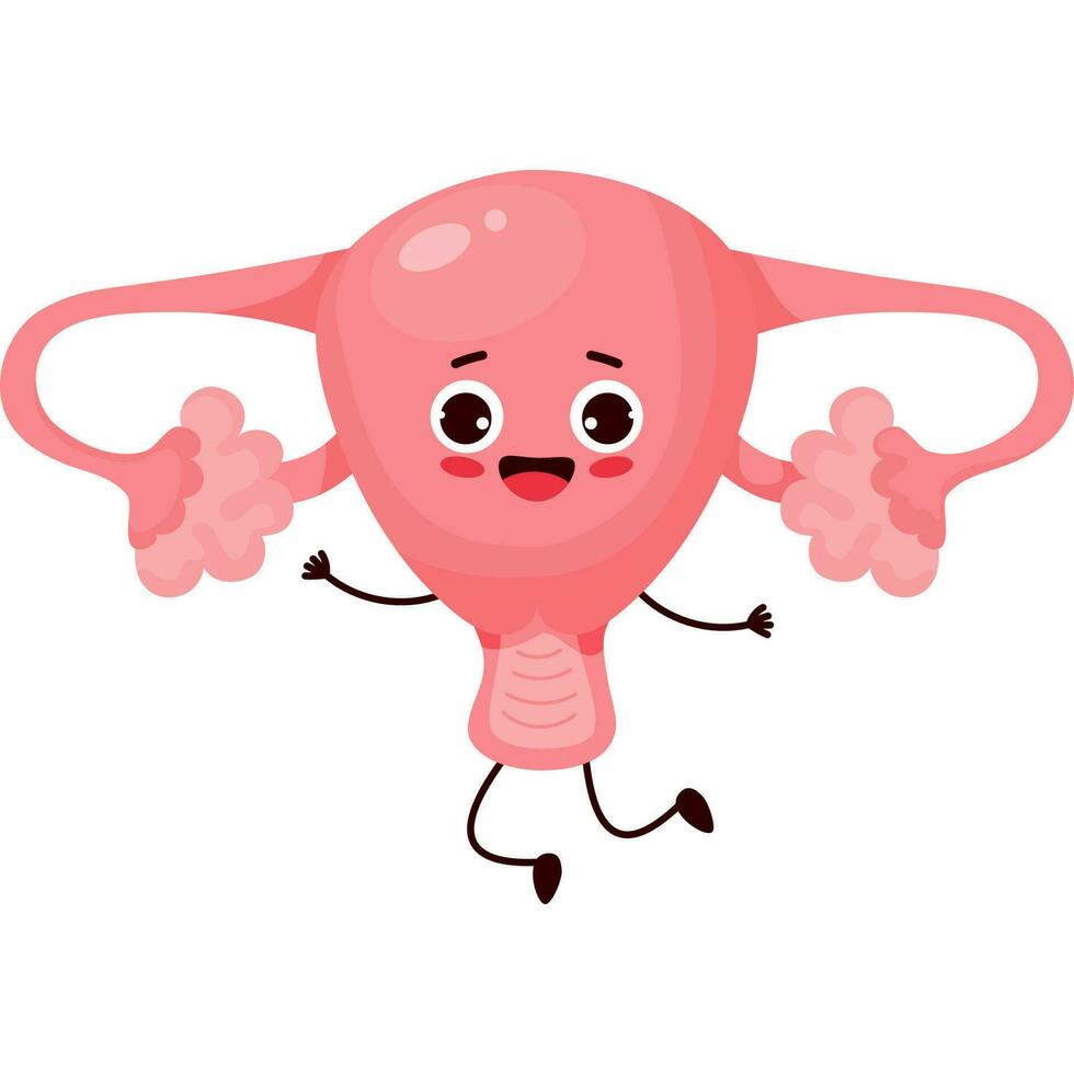 happy cartoon uterus vector