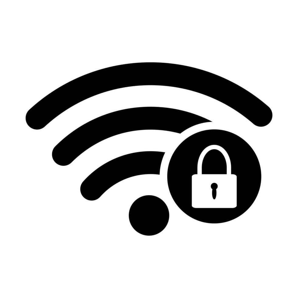 seguridad Wifi firmar plano icono vector ilustración contraseña Wifi símbolo. inalámbrico red