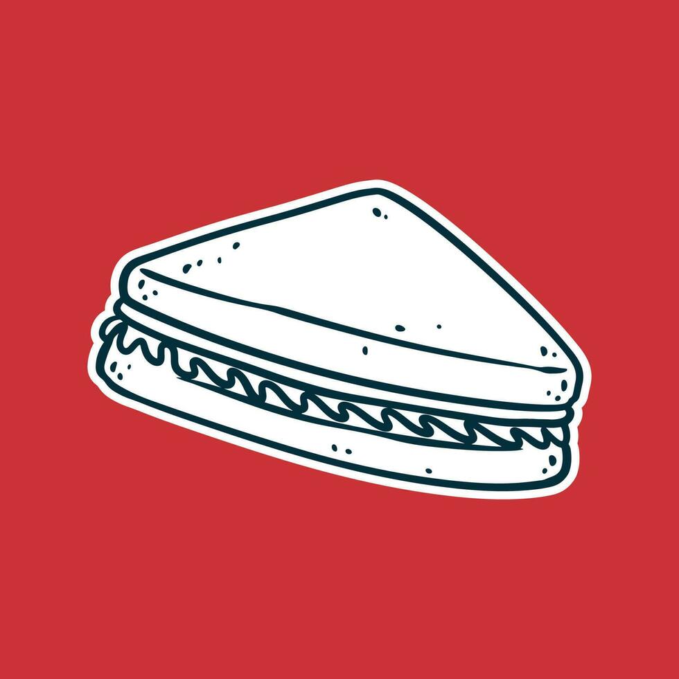 Sandwich - Drawing vector illustration, black and white colors