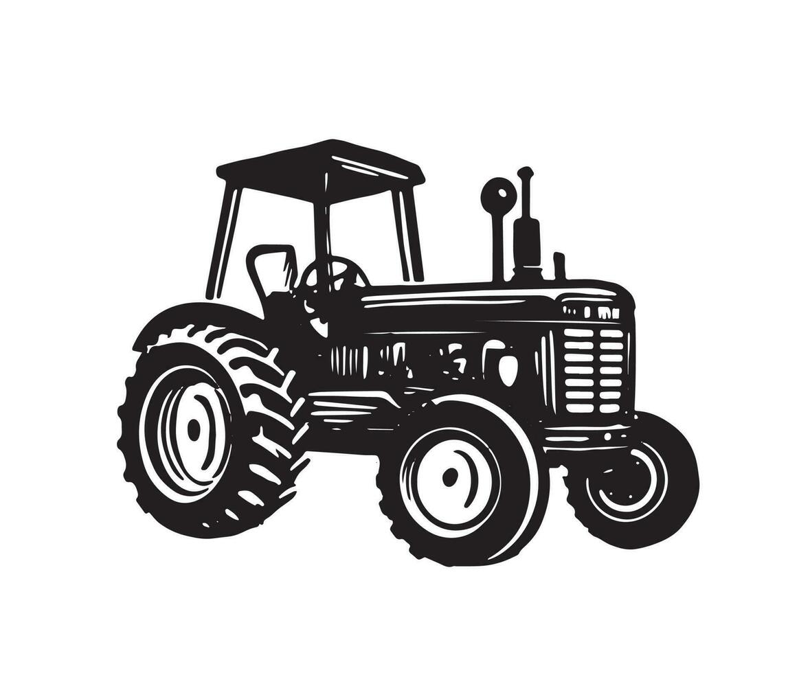 tractor mano dibujado ilustraciones, vector. vector