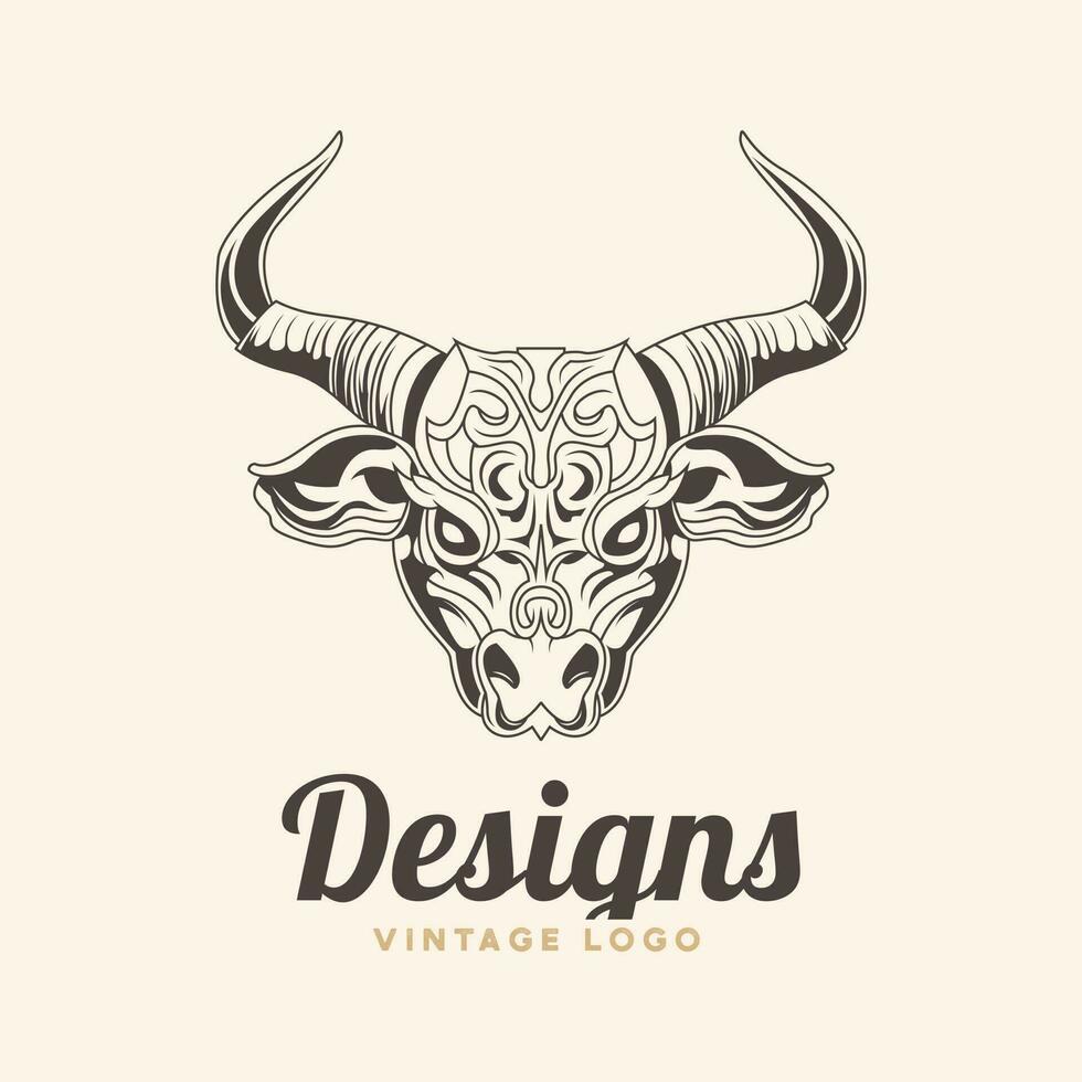 bull head character logo. bull template logo. vector