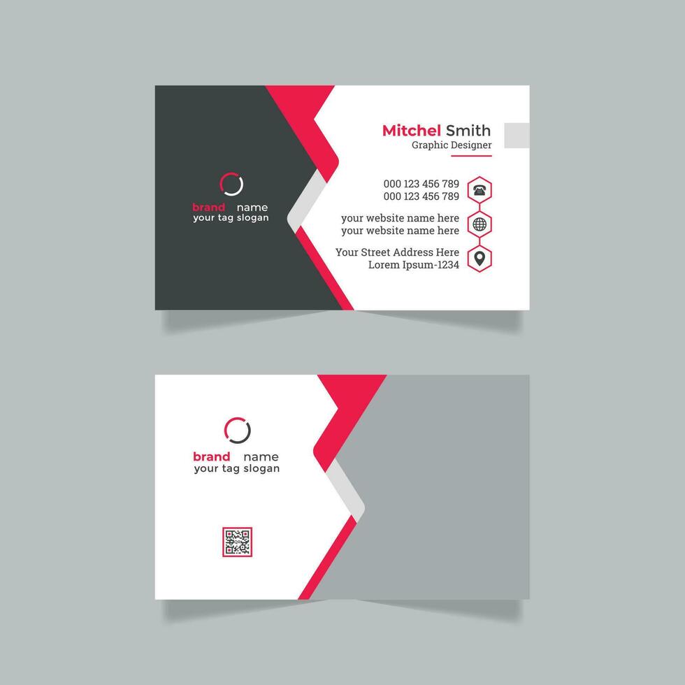 Modern print ready business card template pro vector