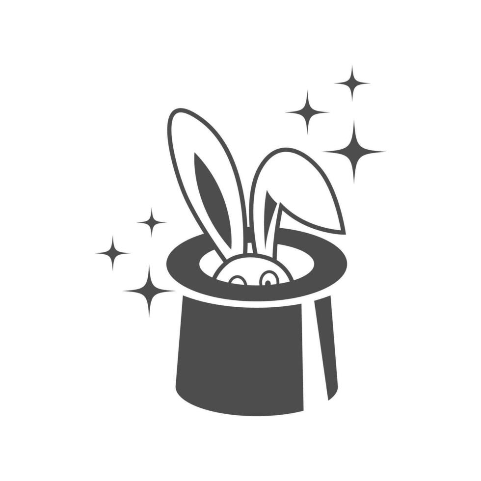 Bunny in a magician hat design vector