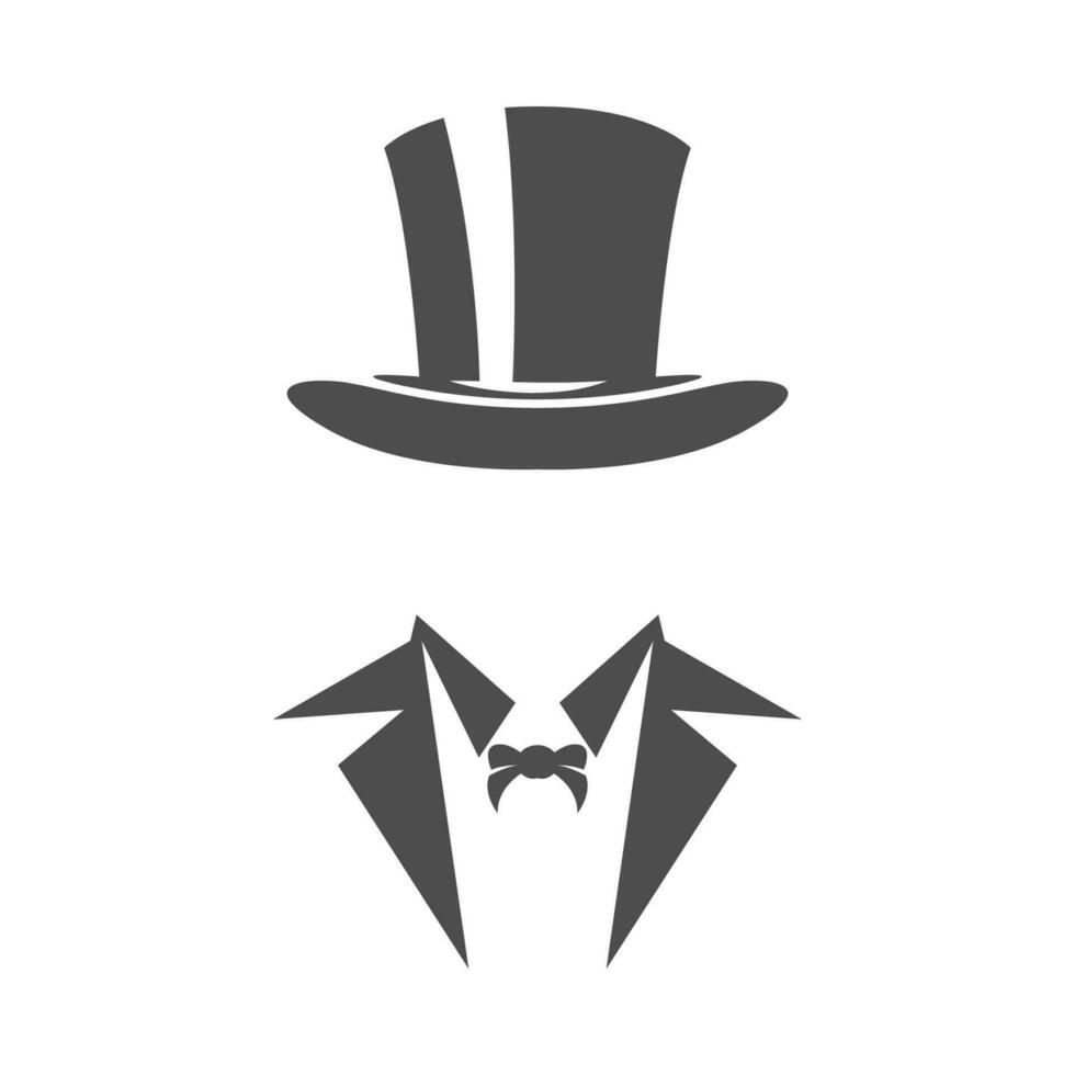 Magician and magician hat icon logo design vector