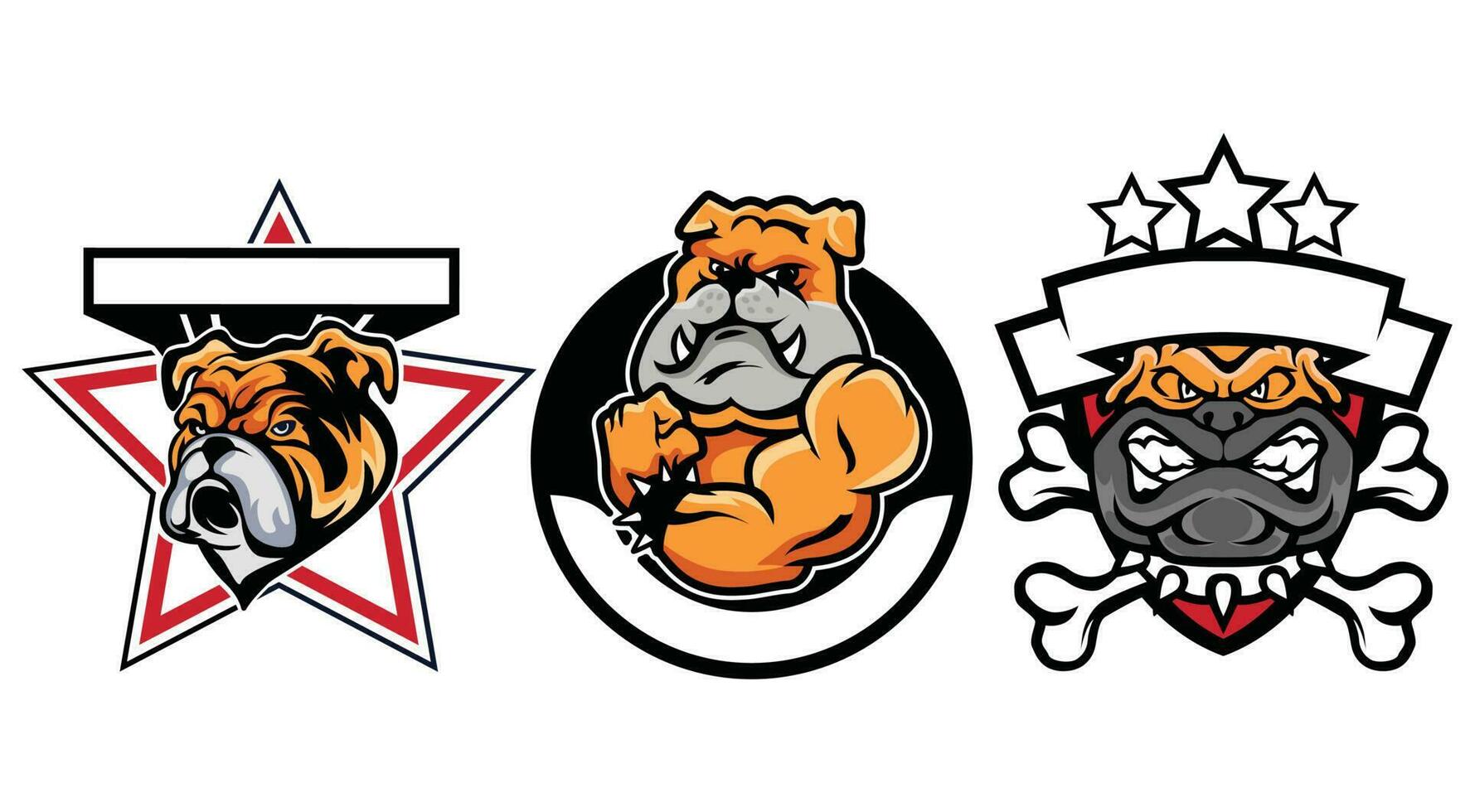 Bulldog logo design for esport team. Bulldog logo badge emblem. vector