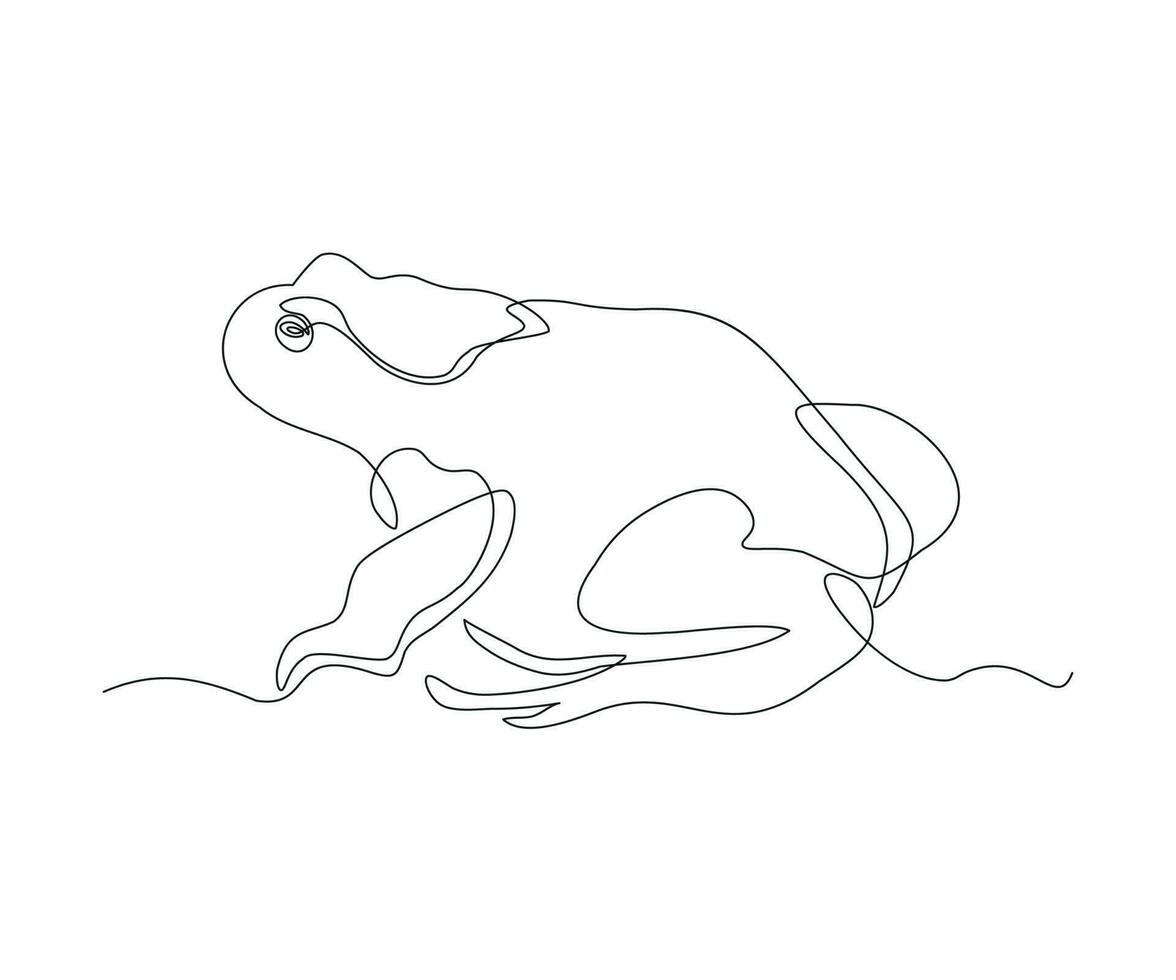 abstract frog, tree frog, Toad Continuous One Line Drawing vector