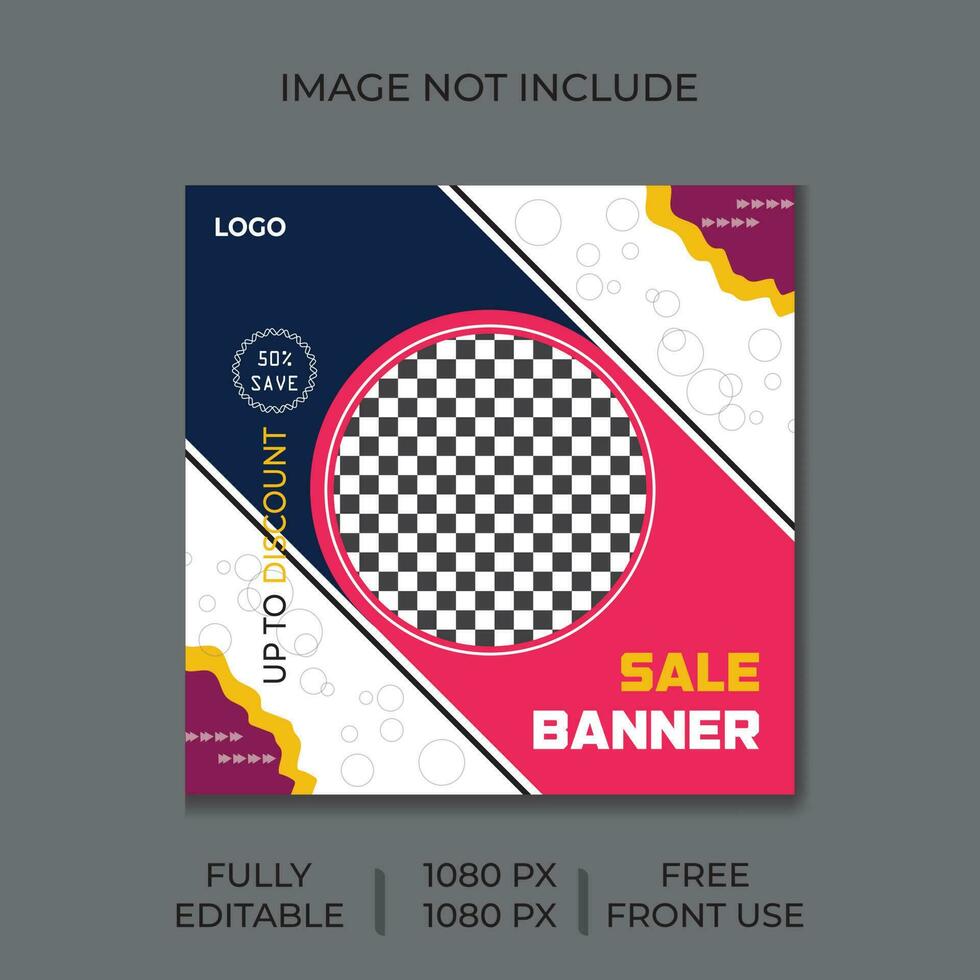 Social media banner template and sale banner design vector