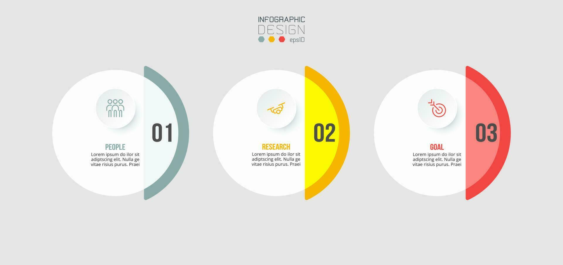 concepto de negocio de plantilla infográfica con paso. vector