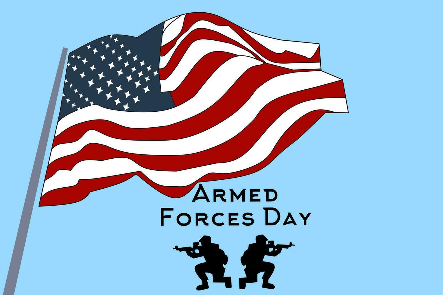 Armed Forces Day Design for template, poster, Background, Greeting Card. Vector illustration.