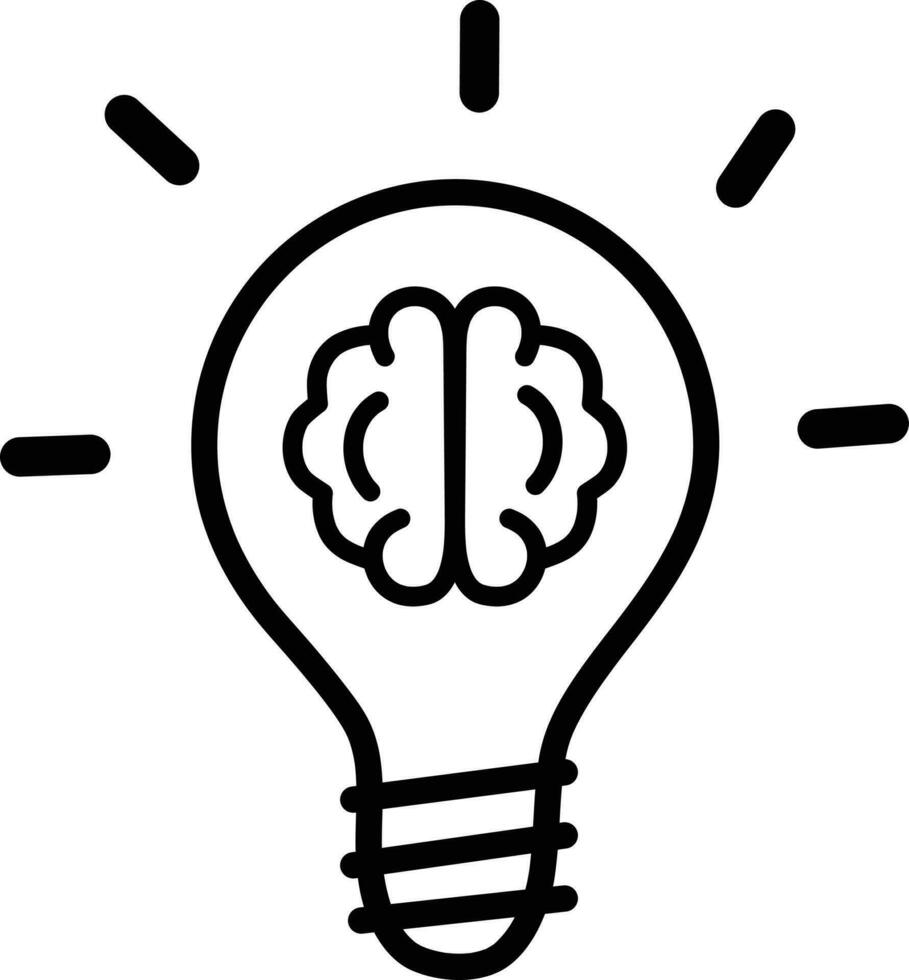 Inspiration Idea Light Bulb With Brain vector