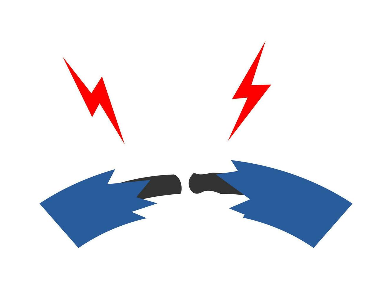 vector illustration of cable break icon on white background