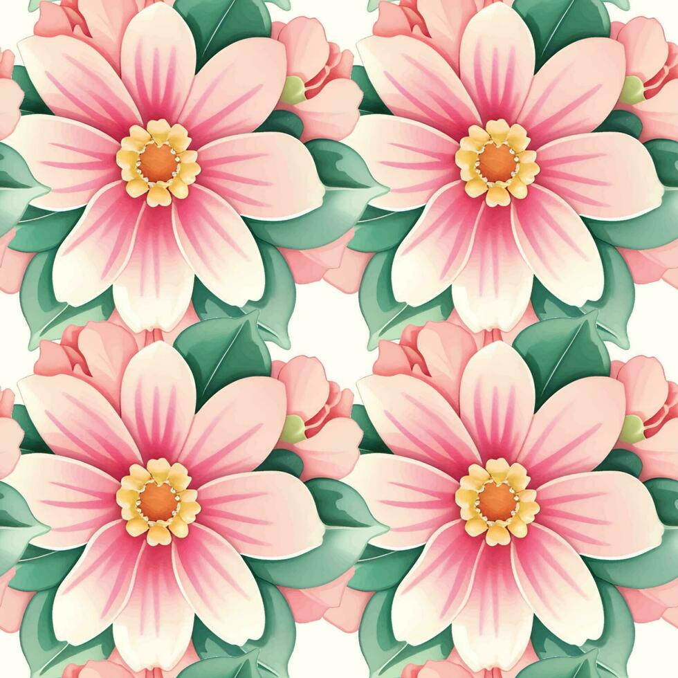 Floral shape watercolor seamless pattern. vector