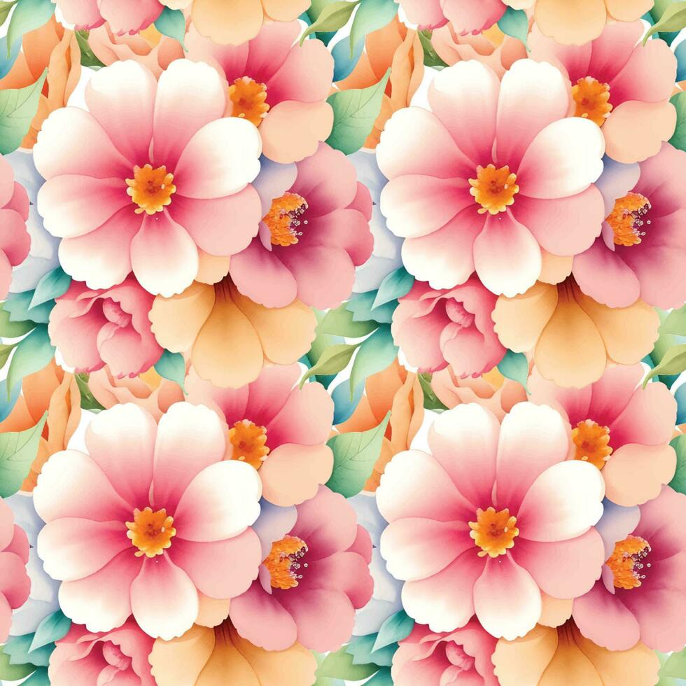 floral forma acuarela sin costura modelo. vector