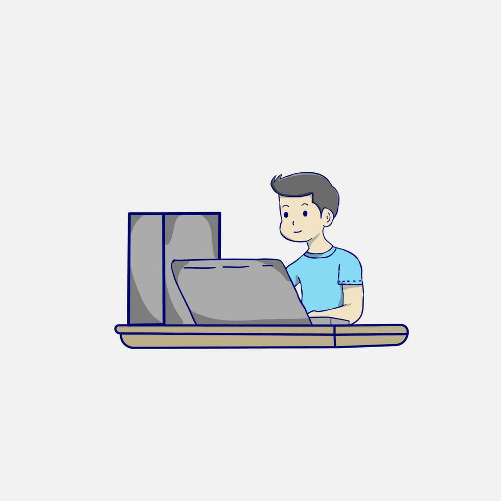 people working simple art vector