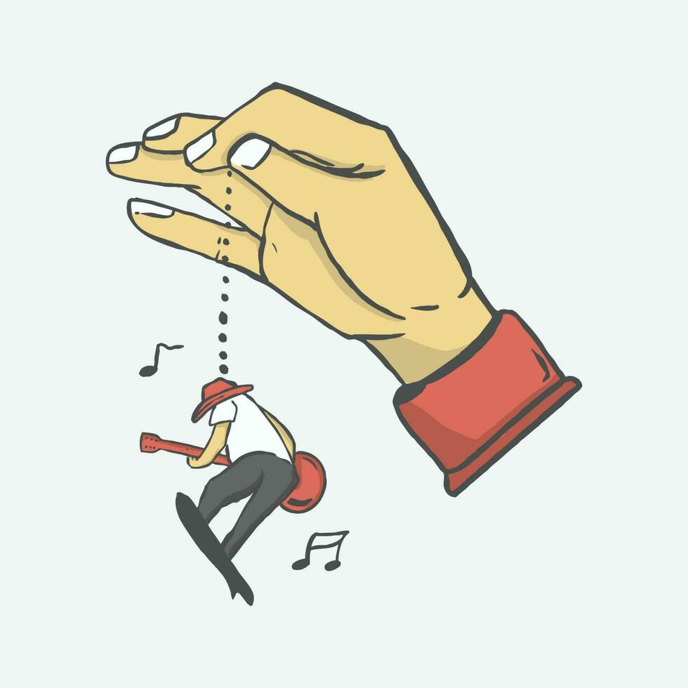 playing guitar simple art vector