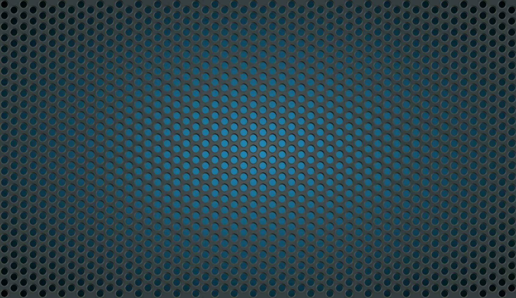 Metal grid with circular holes dark blue background vector