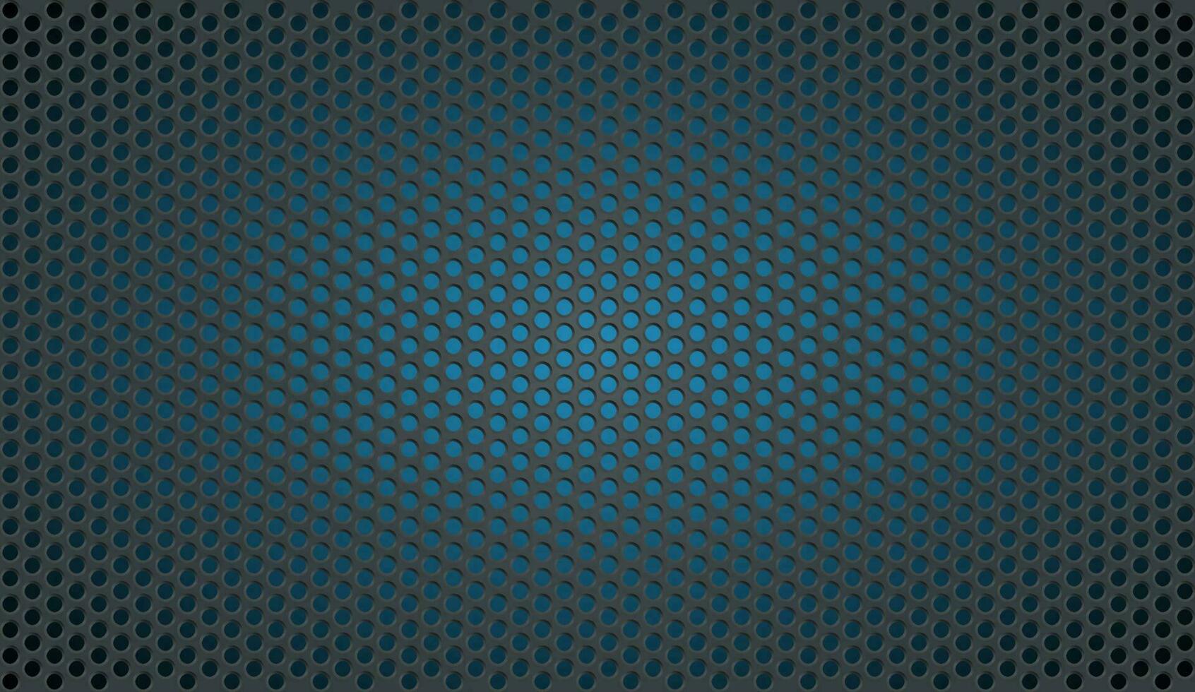 Metal grid with circular holes dark blue background vector