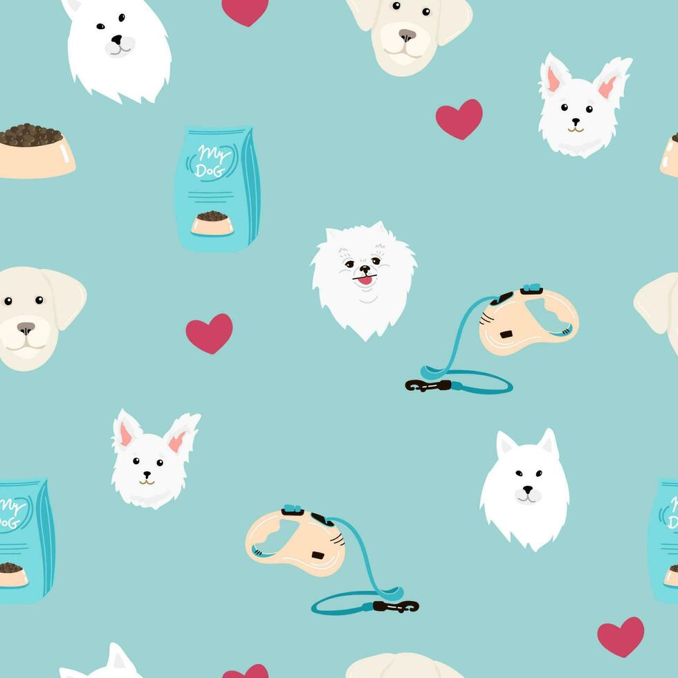 Dog pattern Geometric style semaless pattern vector