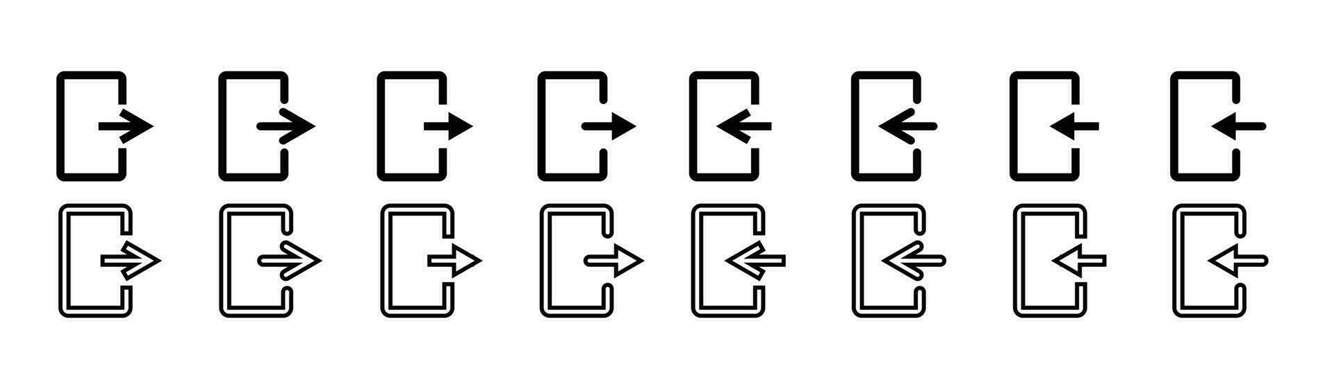 exit and enter the room icon vector