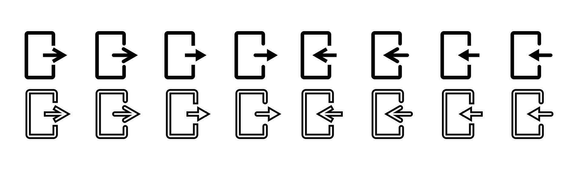 exit and enter the room icon vector