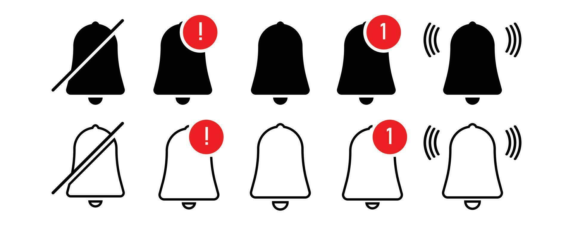 notification icon set silent and sound on vector