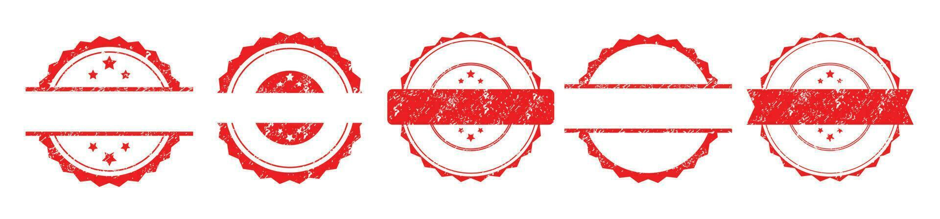 red stamp template with grungy old messy texture vector