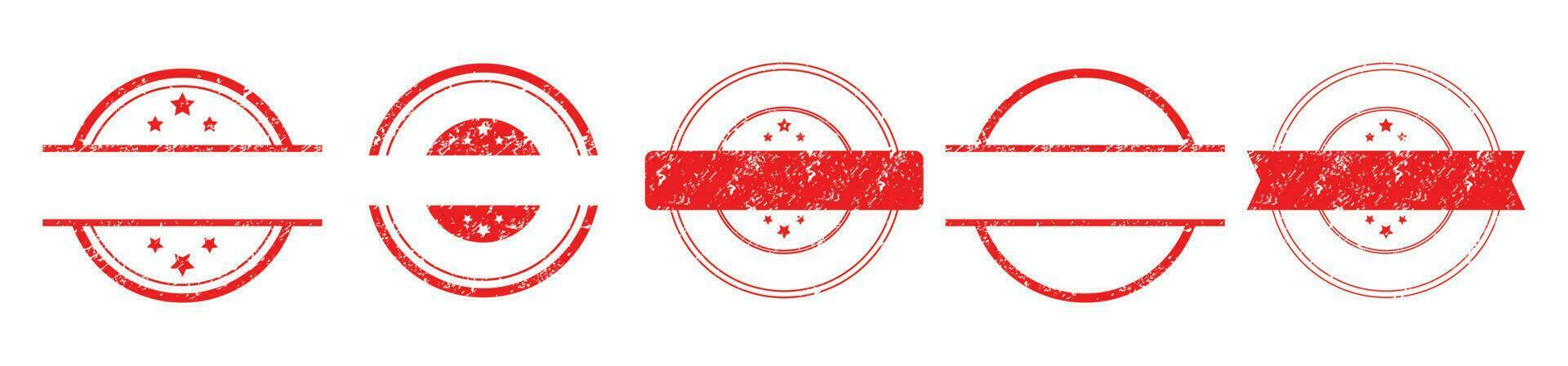 red stamp template with grungy old messy texture vector